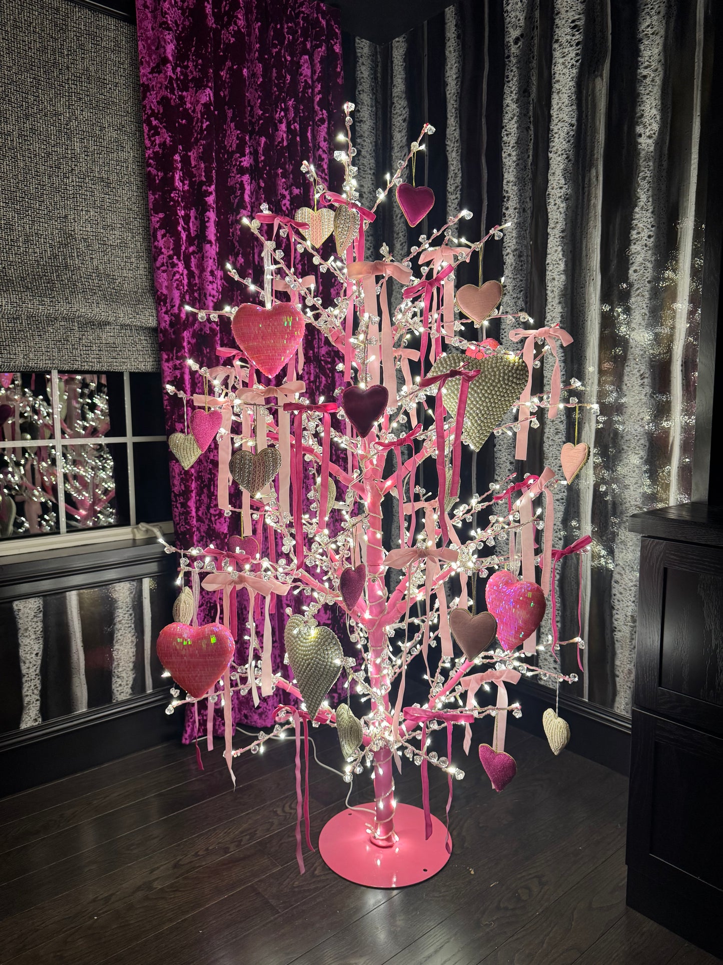 PINK LED Crystal Tree